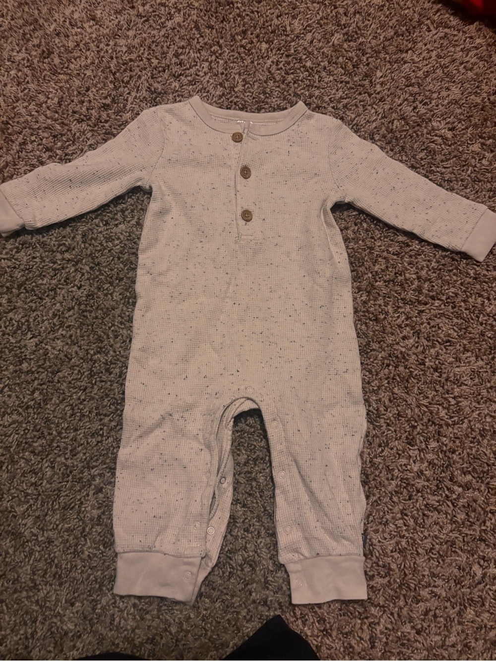 Neutral Speckle Knit Baby One-Piece Romper - Soft Cream